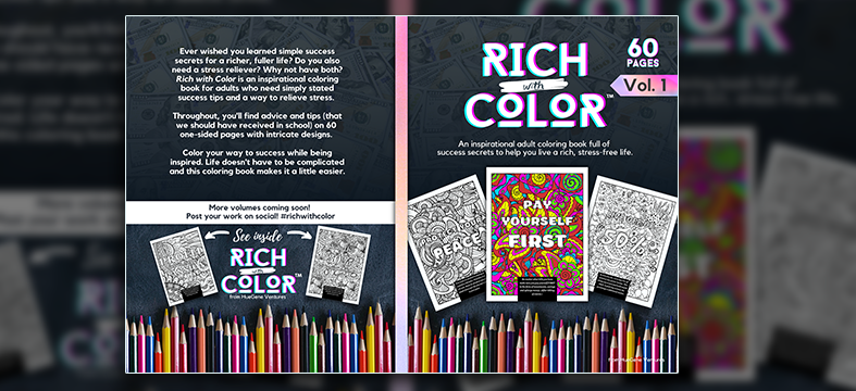 Rich with Color Coloring book graphic